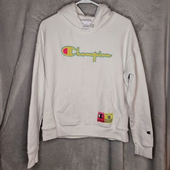 Champion Reverse Weave Boyfriend Hoodie Chenille neon logo medium - Picture 1 of 8